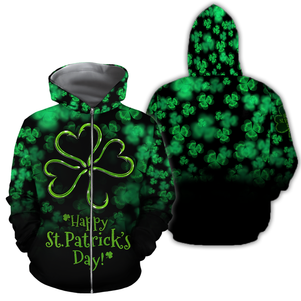 Happy St Patrick's Day Irish Hoodie T-Shirt Sweatshirt for Men and Women Pi170204-Apparel-NM-Zip hoodie-S-Vibe Cosy™