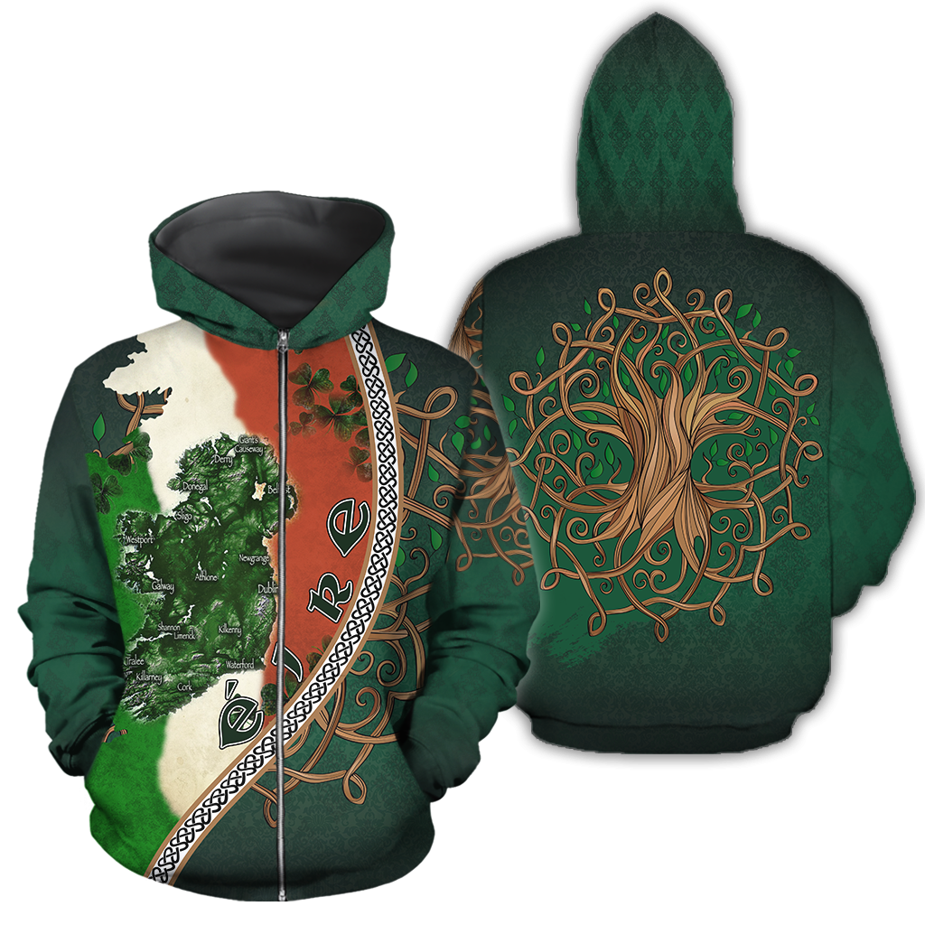 Irish Saint Patrick's Day Shamrock Celtic Cross Hoodie T-Shirt Sweatshirt Pi020308-Apparel-NM-Hoodie-S-Vibe Cosy™