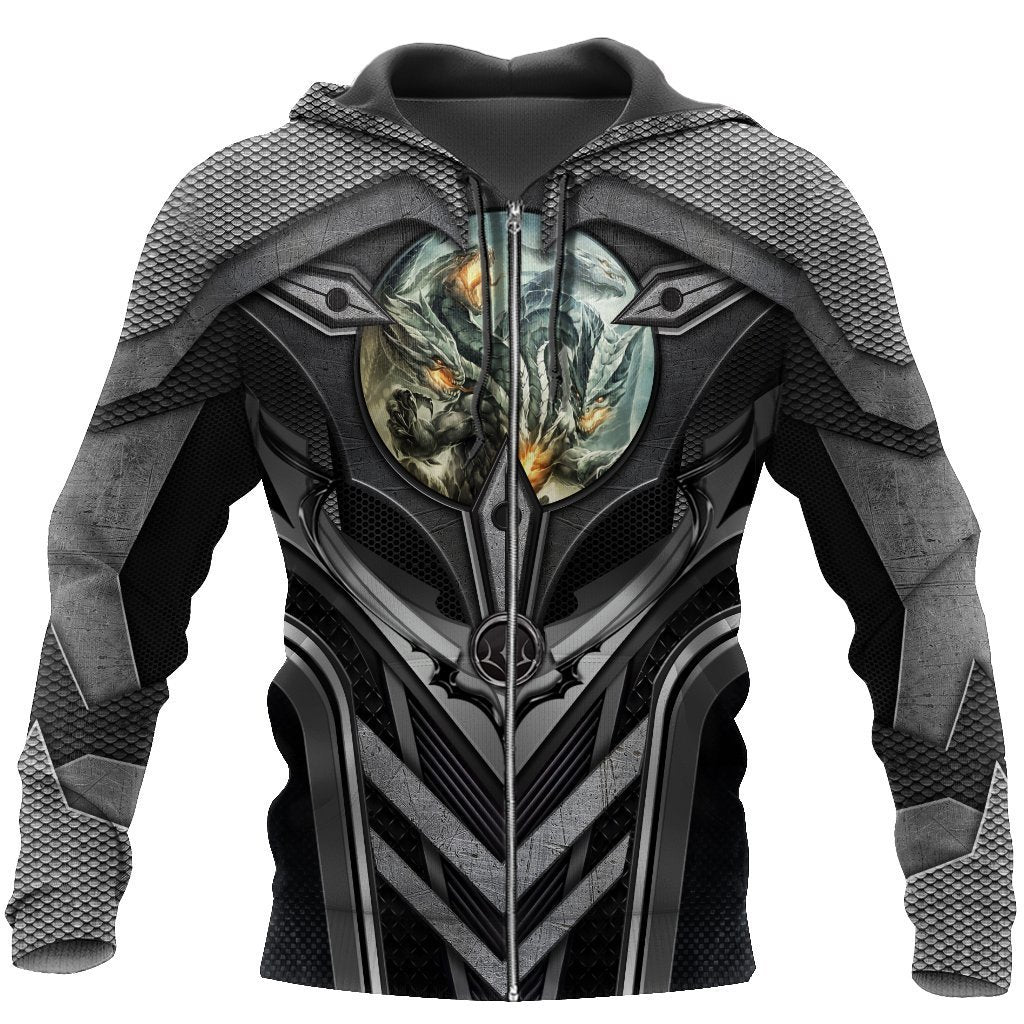 3D Tattoo and Dungeon Dragon Hoodie HAC101203-Apparel-NM-Zip hoodie-S-Vibe Cosy™