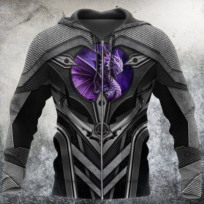 3D Tattoo and Dungeon Dragon Hoodie HAC91202-Apparel-NM-Zip hoodie-S-Vibe Cosy™