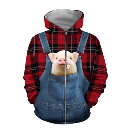 Baby Pigs Hoodie T-Shirt Sweatshirt for Men and Women Pi130201-Apparel-NM-Zip hoodie-S-Vibe Cosy™