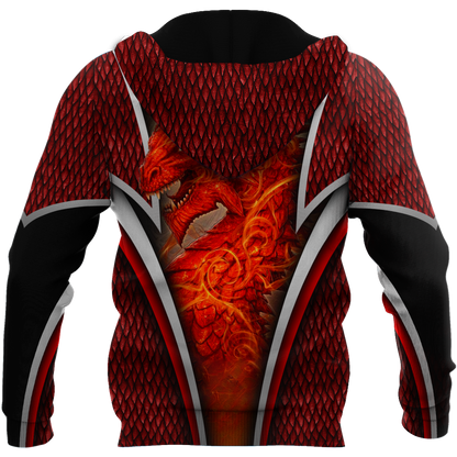 Premium Red Fire Dragon All Over Printed Shirts For Men And Women MEI