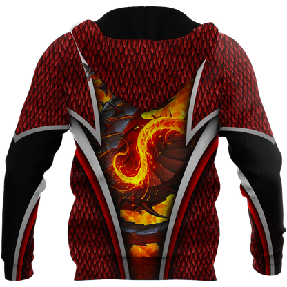 Premium Fire Dragon All Over Printed Shirts For Men And Women MEI