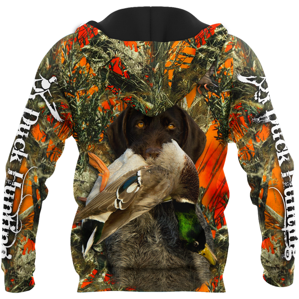 Personalized Name Hunting 3D Unisex Shirts Duck Hunting Labrador Retriever Orange Camo