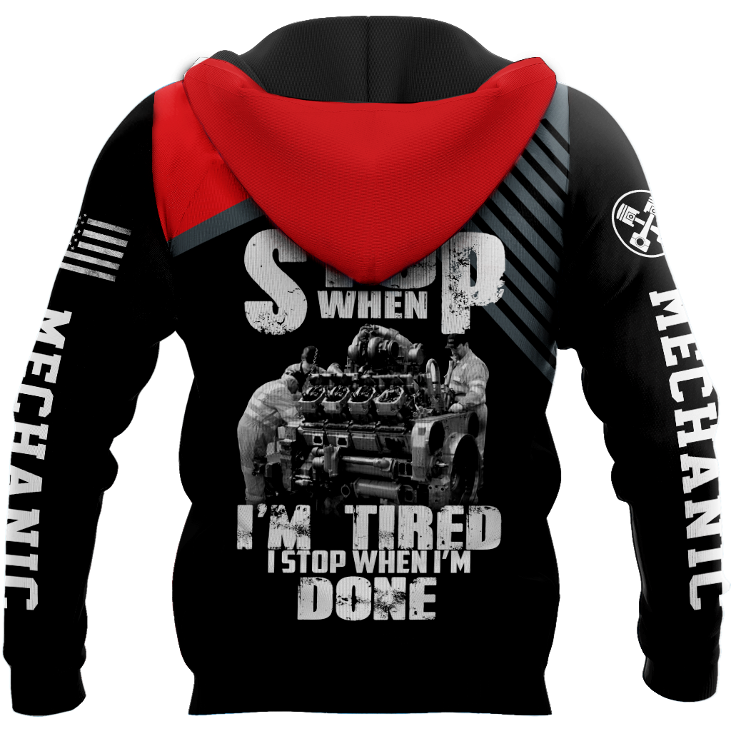 Mechanic I Stop When I'm Done 3D All Over Printed Hoodie For Men and Women TN