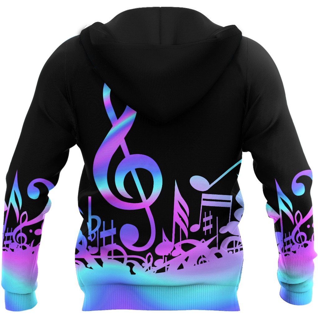 Purple Music Notes 3D All Over Printes