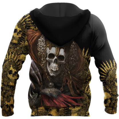 Unique Unisex All Over Printed King Skull Shirts MEI