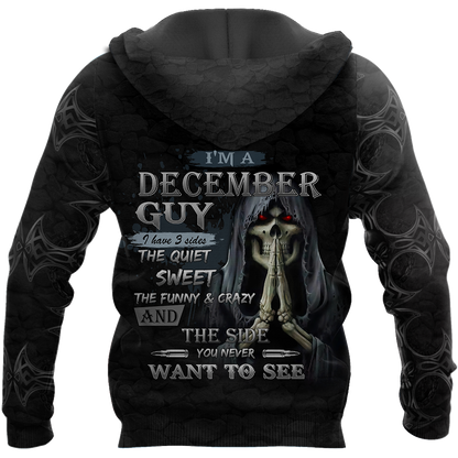 December Guy Skull 3D All Over Printed Shirts JJW28102006