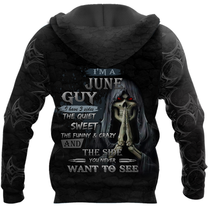 June Guy Skull 3D All Over Printed Unisex Hoodie