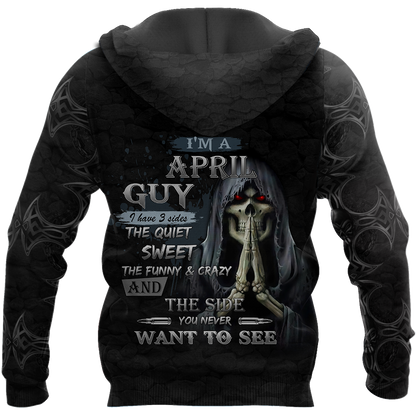 April Guy Skull 3D All Over Printed Unisex Hoodie