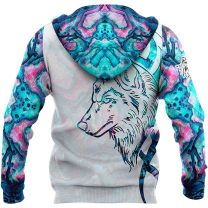 Paua shell wolf tattoo 3d all over printed shirt and short for man and women