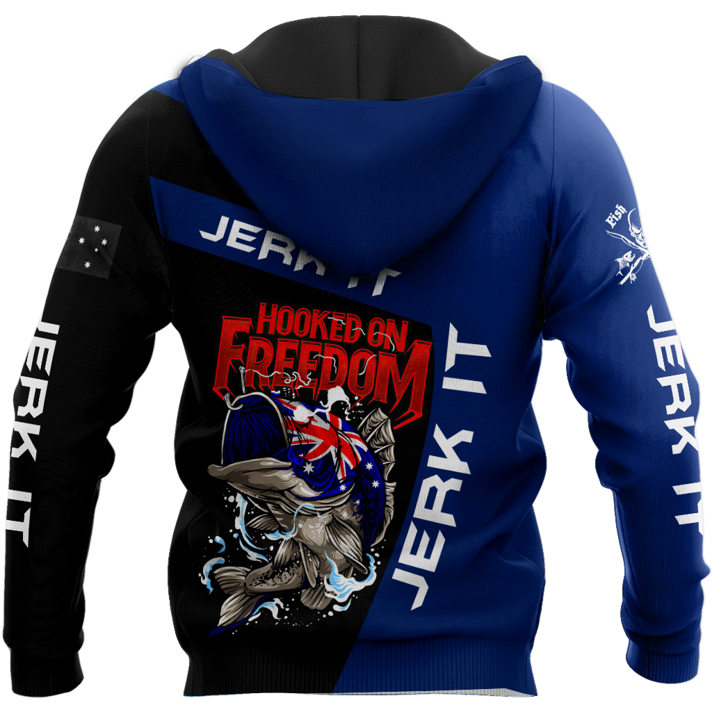 Tmarc Tee Hooked on Freedom Australia Fishing 3D printed shirts for men and women