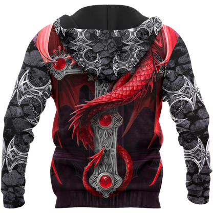 Tattoo and Dungeon Dragon Hoodie T Shirt For Men and Women HAC090606-Apparel-NM-Hoodie-S-Vibe Cosy™