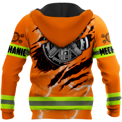 All Over Printed Mechanic Hoodie For Men and Women TN