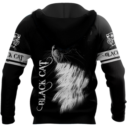 Love Black Cat Tattoo black 3D all over shirts for men and women