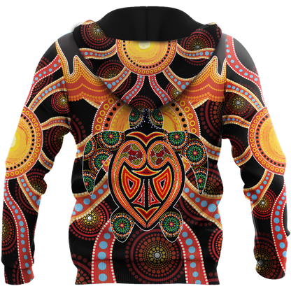 Aboriginal Turtle Touch the Sun Bedding Set, Australia Indigenous Painting Art shirts for men and women