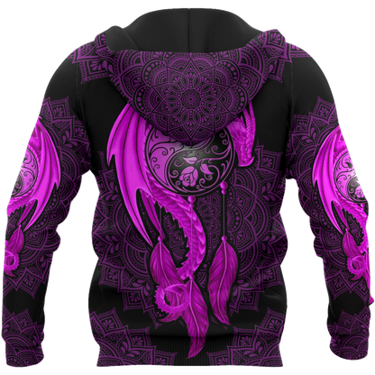 Mandala Purple Dragon Tattoo Shirt For Men and Women-NM