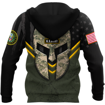 Spartan Soldier US Veteran 3D All Over Printed Shirt Hoodie Pi21082002