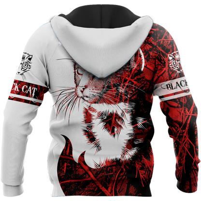 Love Black Cat Tattoo red 3D all over shirts for men and women