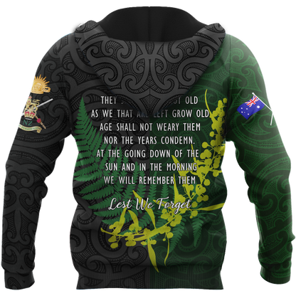 Tmarc Tee The ode Anzac day Kiwi and Australia Soldier 3D print shirts