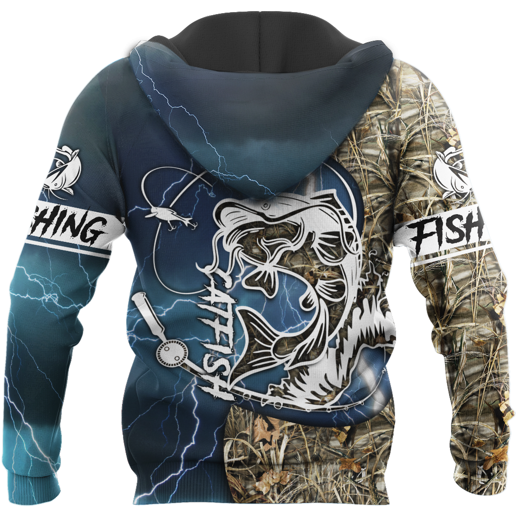 Catfish fishing Blue tattoos camo 3d shirts for men and women TR300303 - Amaze Style™-Apparel