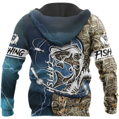 Catfish fishing Blue tattoos camo 3d shirts for men and women TR300303 - Amaze Style™-Apparel