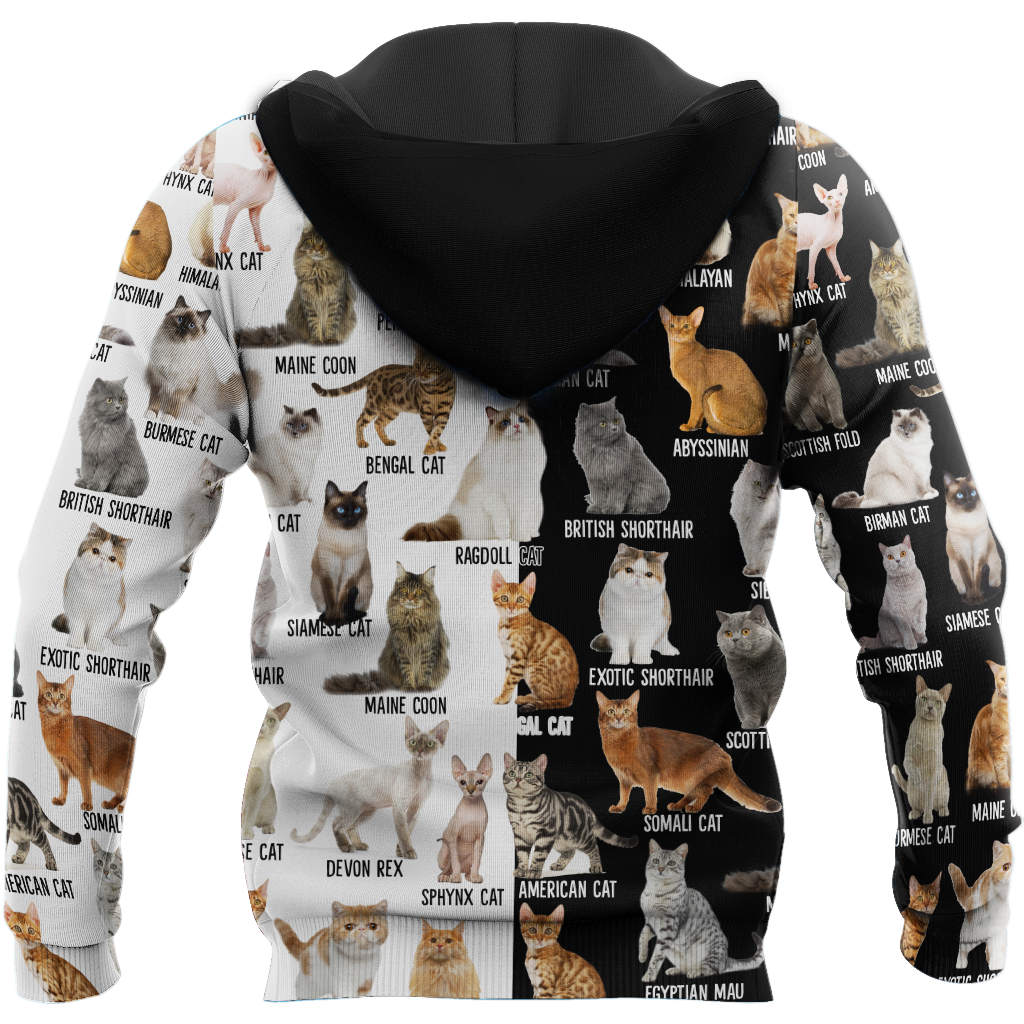 Love Cat Breeds World premium hoodie sweatshirt