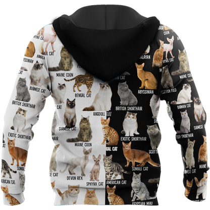 Love Cat Breeds World premium hoodie sweatshirt