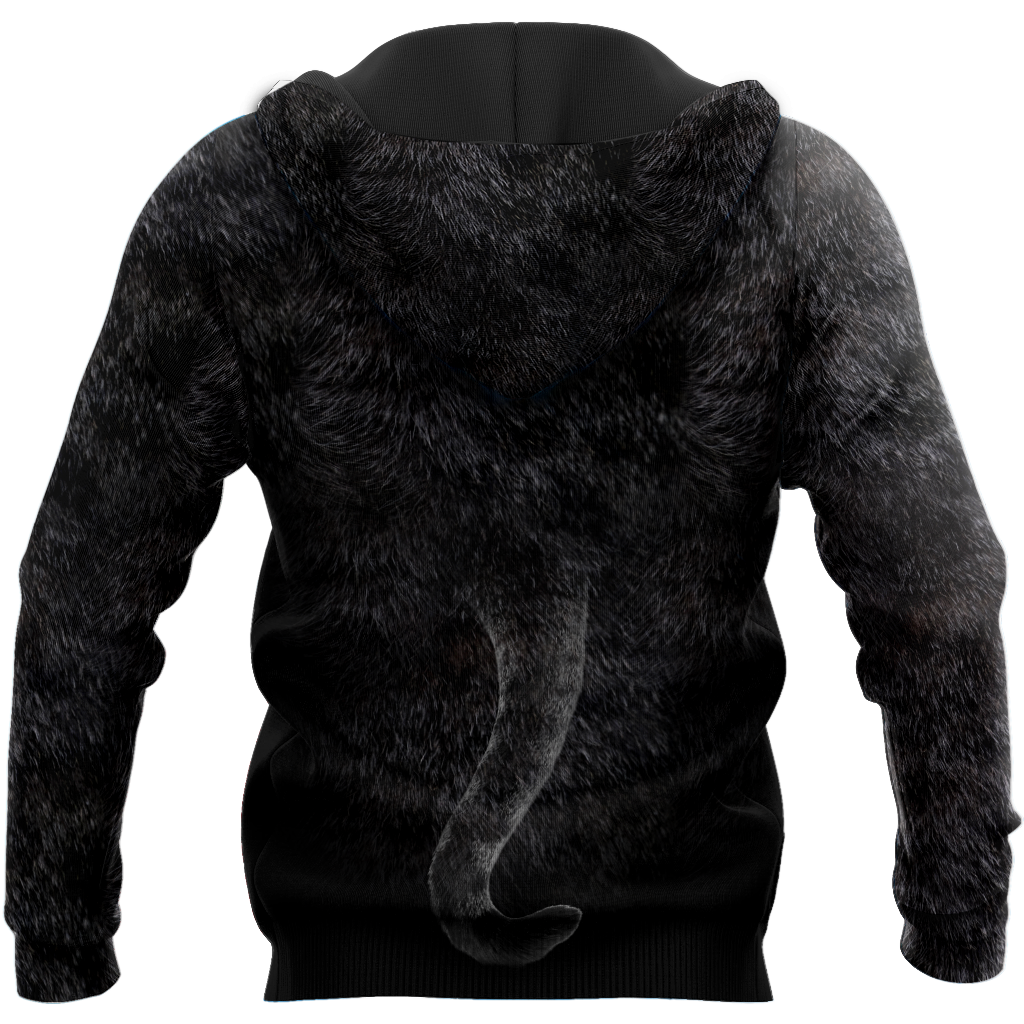 Love Black Cat cover face hair 3D all over shirts
