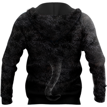 Love Black Cat cover face hair 3D all over shirts