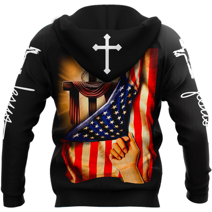 Jesus One Nation Under God 3D All Over Printed Shirts For Men and Women JJ080501 - Amaze Style™-Apparel