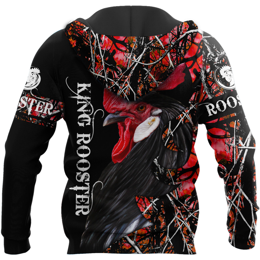 King Rooster 3D All Over Printed Unisex Hoodie ML