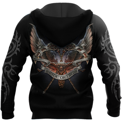 Ride or die 3D All Over Printed Shirts and short for Men and Women PL