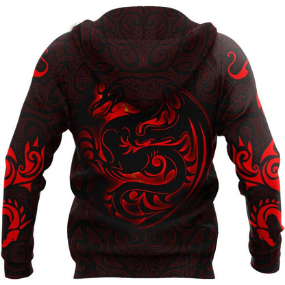 Dragon Tribal Tattoo Art 3D Over Printed Hoodie Tshirt for Men and Women-ML