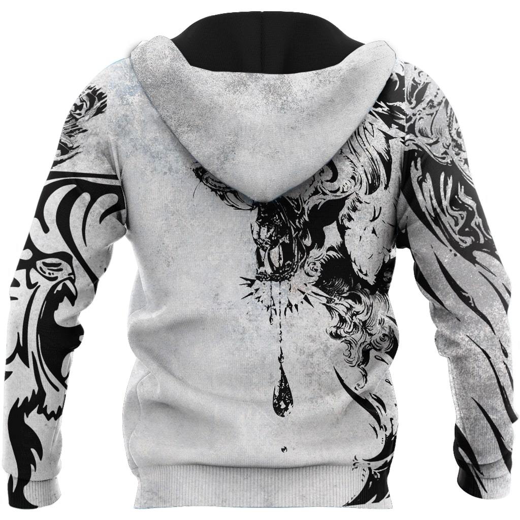 Power Tiger Tattoo 3D Over Printed Hoodie Tshirt for Men and Women-ML