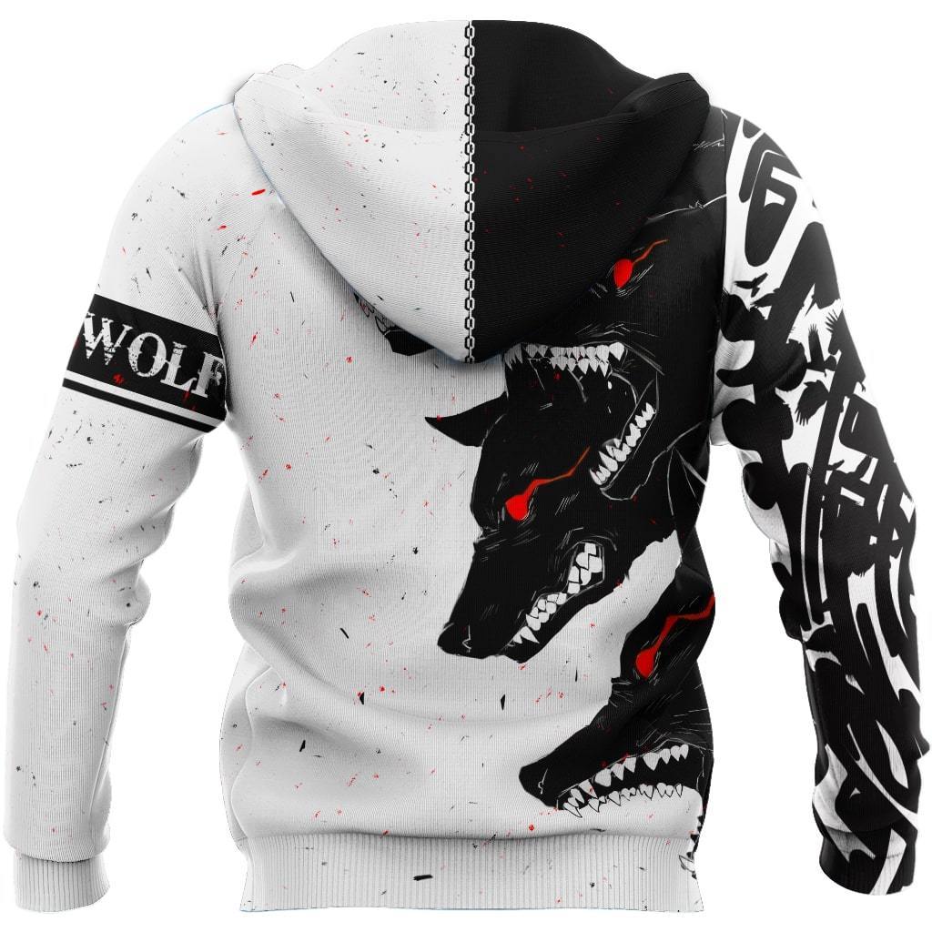 Dark Wolf 3D Over Printed Hoodie for Men and Women-ML