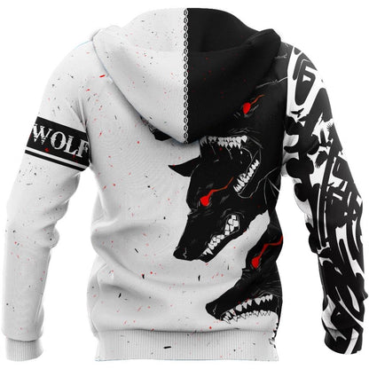 Dark Wolf 3D Over Printed Hoodie for Men and Women-ML