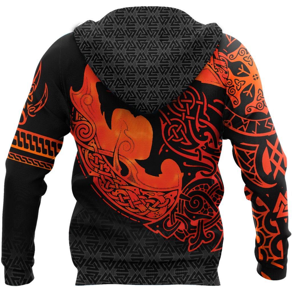Fenrir Viking 3D Tattoo Over Printed Hoodie for Men and Women-ML