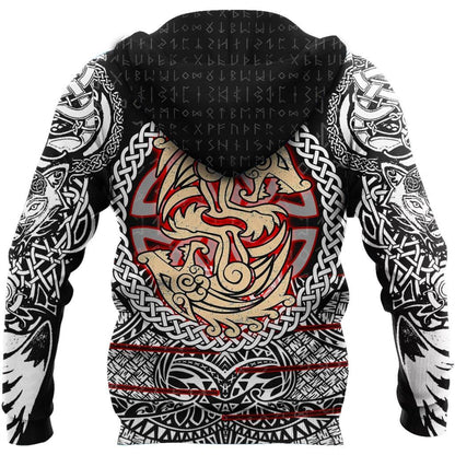 Fenrir Viking Tattoo 3D Over Printed Hoodie for Men and Women-ML