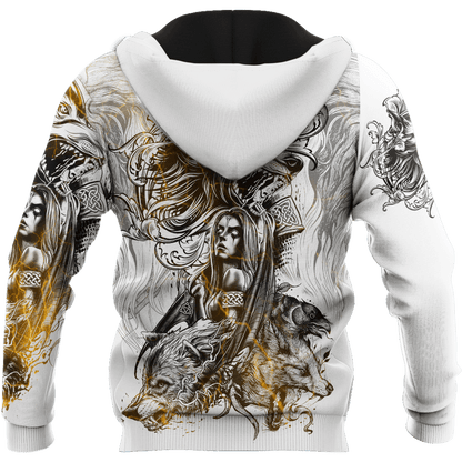 Wolf Tattoo II 3D Over Printed Unisex Hoodie-ML