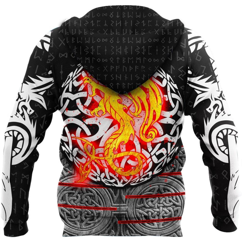 Nidhogg Viking Tattoo 3D Over Printed Hoodie Cloak for Men and Women-ML