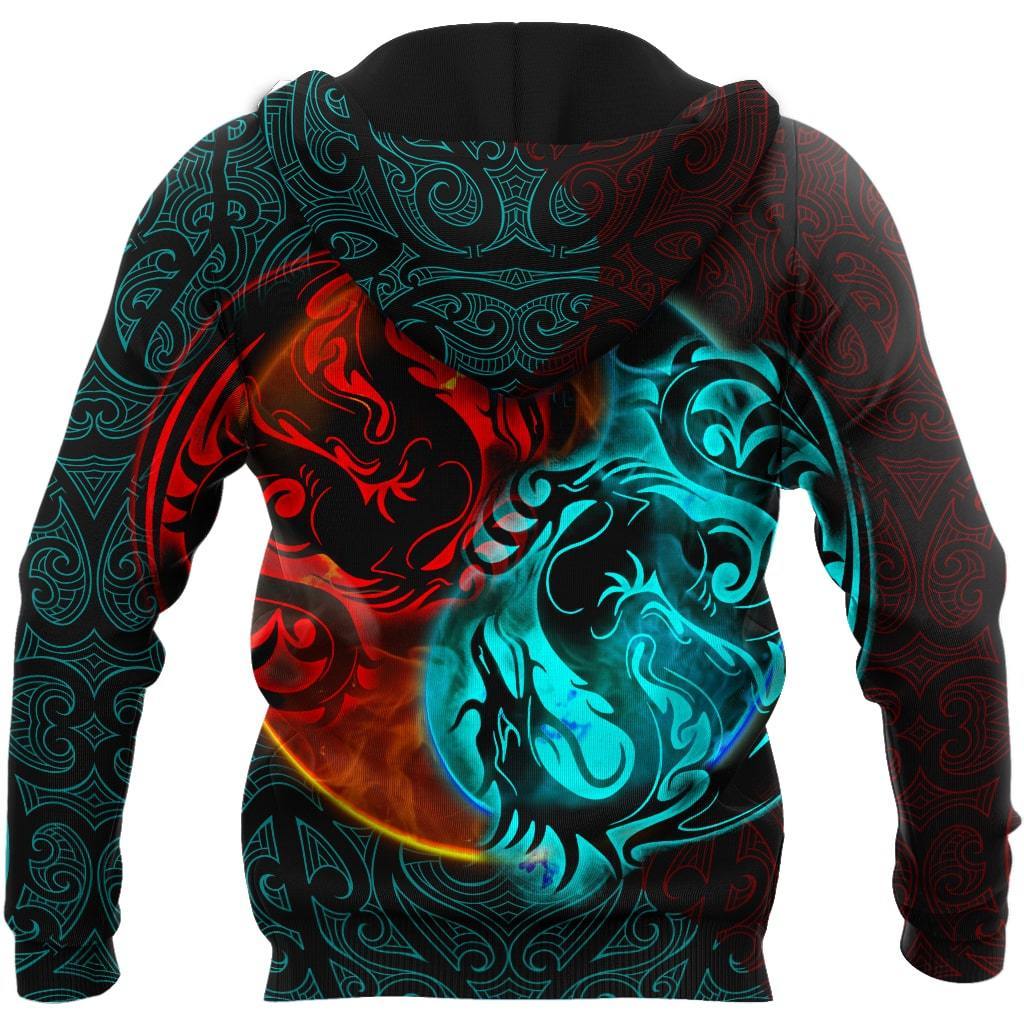 Dragon Yin&Yang Art 3D Over Printed Hoodie for Men and Women-ML