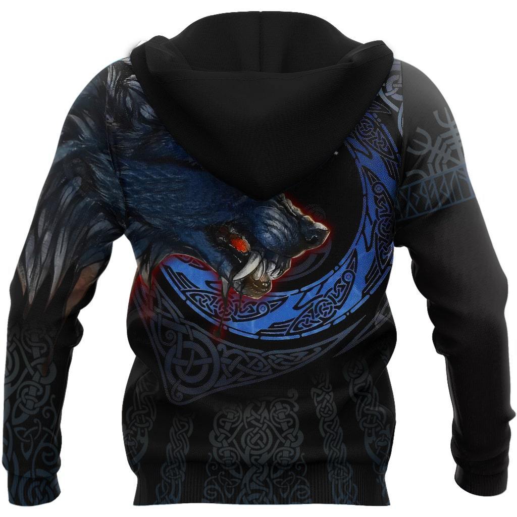 Fenrir Viking Wolf 3D Over Printed Hoodie for Men and Women-ML