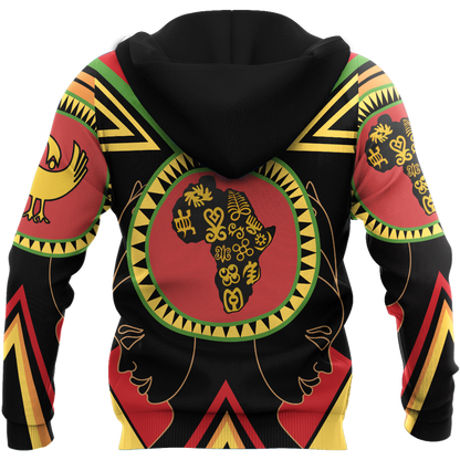 African Adinkra Sankofa Hoodie
