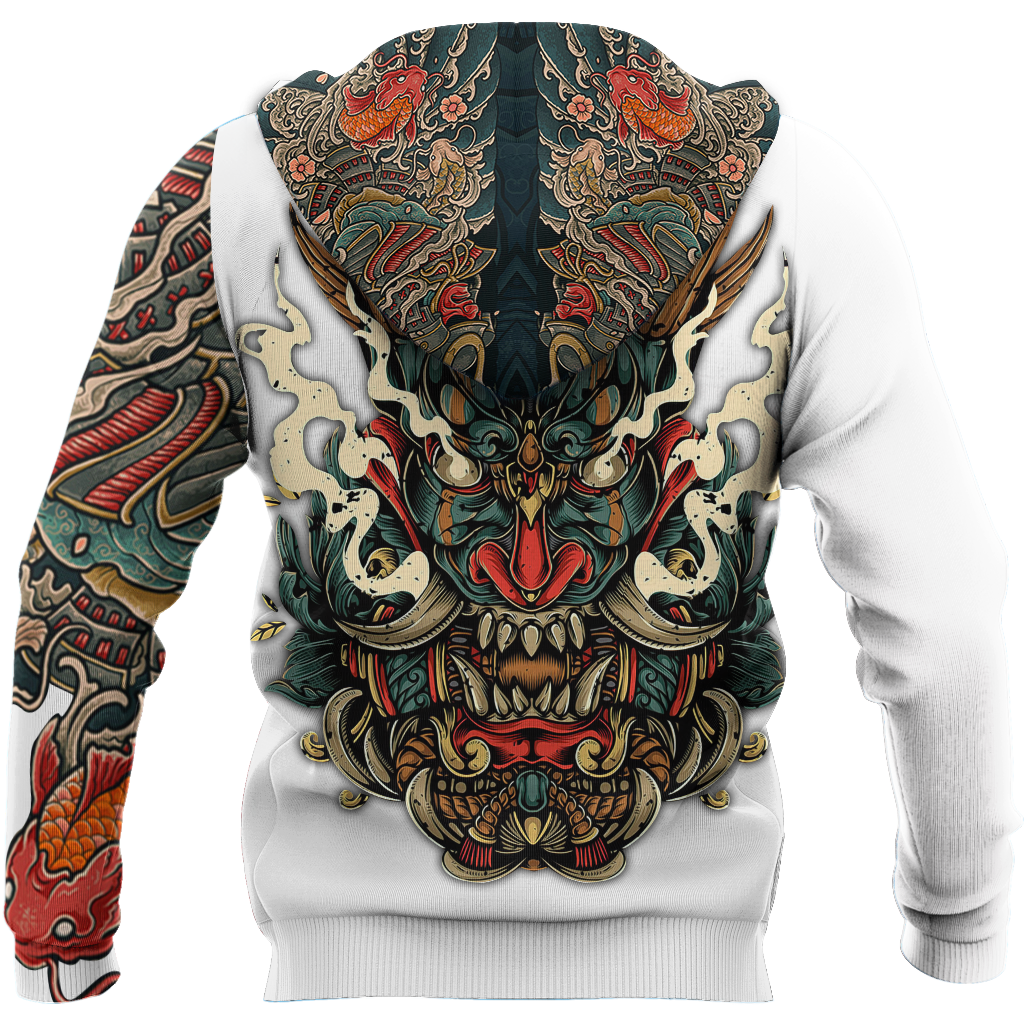 Oni Mask White Tattoo 3D Over Printed Unisex Shirt