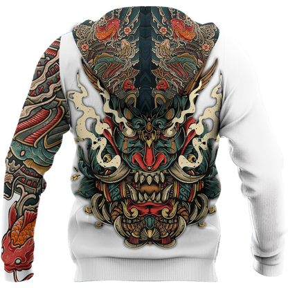 Oni Mask White Tattoo 3D Over Printed Unisex Shirt