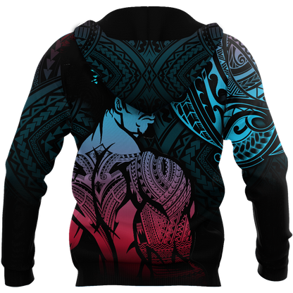 Amazing Warrior Pride Polynesian 3D Tattoo Unisex Deluxe Hoodie ML