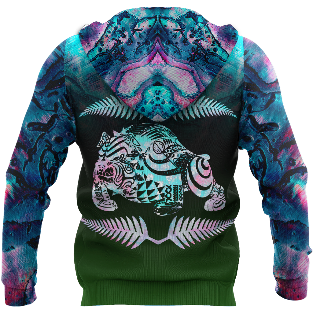 New zealand maori bulldog tattoo paua 3d all over printed shirt and short for man and women