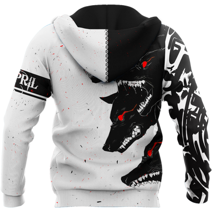 The Dark Wolf April 3D All Over Printed Unisex Deluxe Hoodie ML