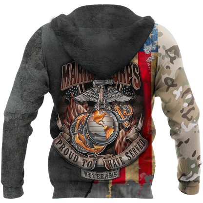 All Over Printed U.S Marine Corps Veteran Hoodie HHT31082003-MEI